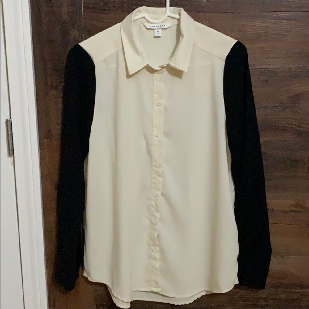 Popsugar button down blouse, size M, EUC
